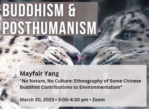 Buddhism & Posthumanism Lecture Series
Mayfair Yang
"No Nature, No Culture: Ethnography of Some Chinese Buddhist Contributions to Environmentalism"

March 30, 2023 • 3:00-4:30 pm • Zoom